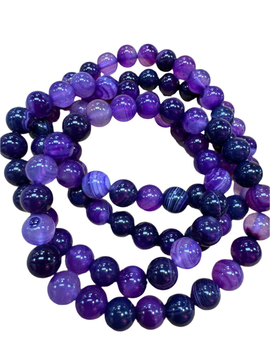 Purple Agate Stretch Bracelet (8mm)