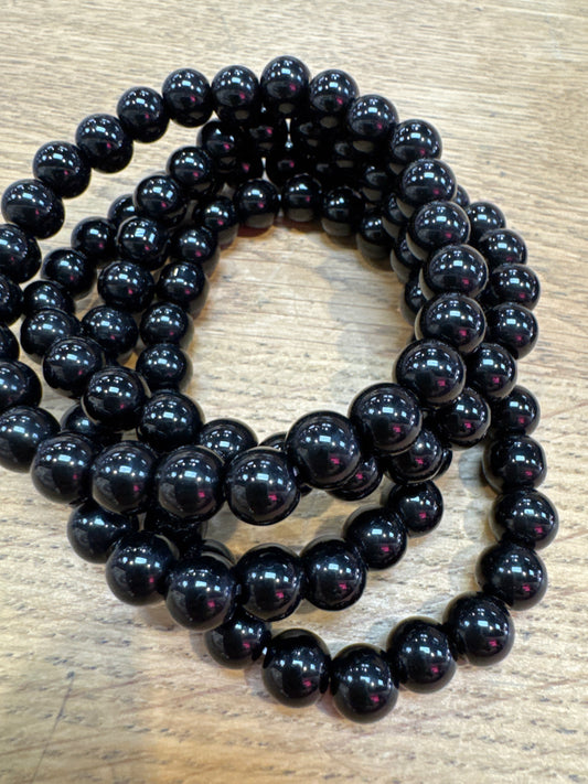 Black Onyx Stretch Bracelet 8 mm