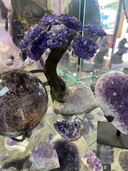 Amethyst Tree with Amethyst Leaves | Gemstone Tree