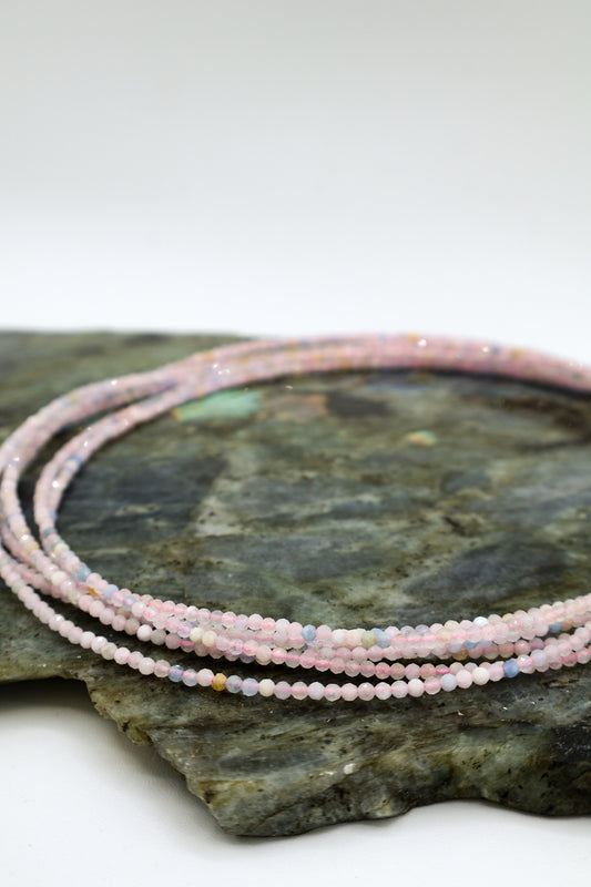 Morganite Crystal Necklace (2mm)