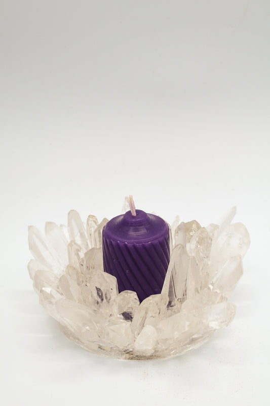 Lemurian Quartz Candle Holder