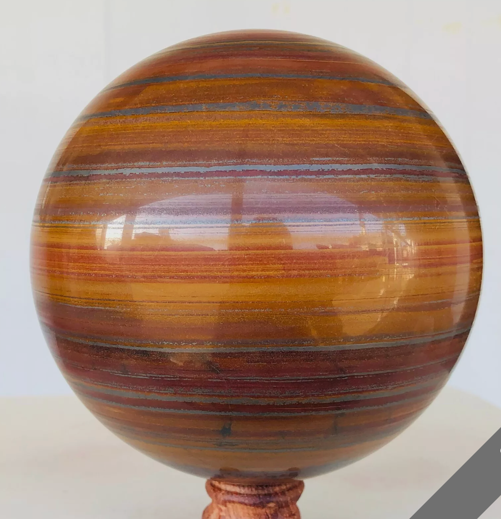 Large Tiger Eye Iron Quartz Crystal Sphere (7.5LB)