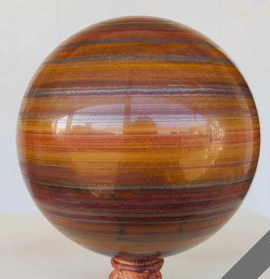 Large Tiger Eye Iron Quartz Crystal Sphere (7.5LB)