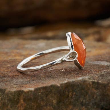 Carnelian Double Terminated Ring (Size 5)