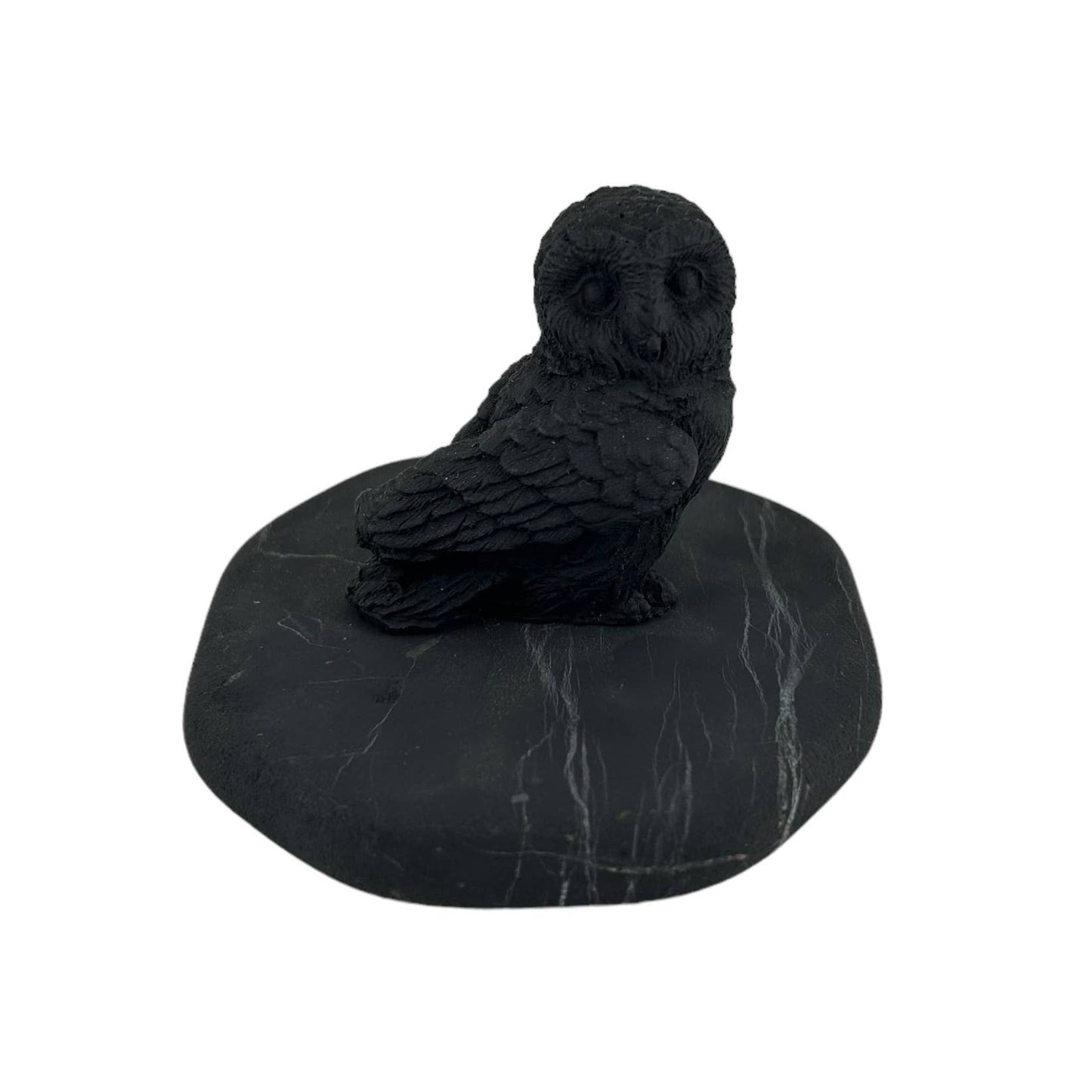 Shungite Figurine Owl (Side Facing)
