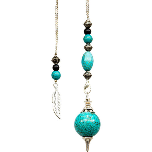 Pendulum Sephoroton Turquoise with Feather