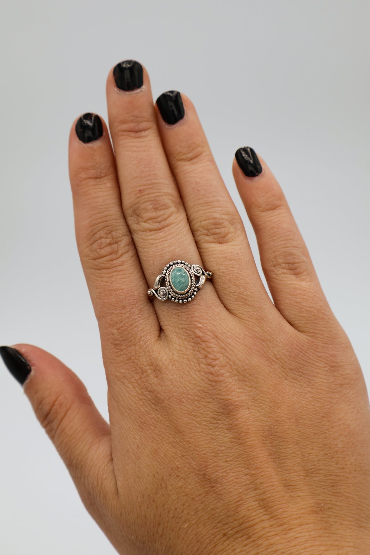 Amazonite Sterling Silver Ring (Size 5)