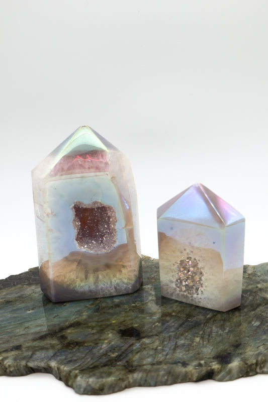 Angel Aura Quartz Geode Towers