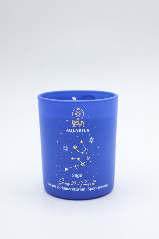 Aquarius Zodiac Sign Candle