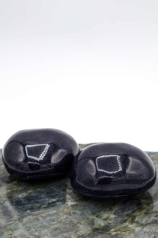 Blue Goldstone Large Pillow Stone | Blue Gold Stone