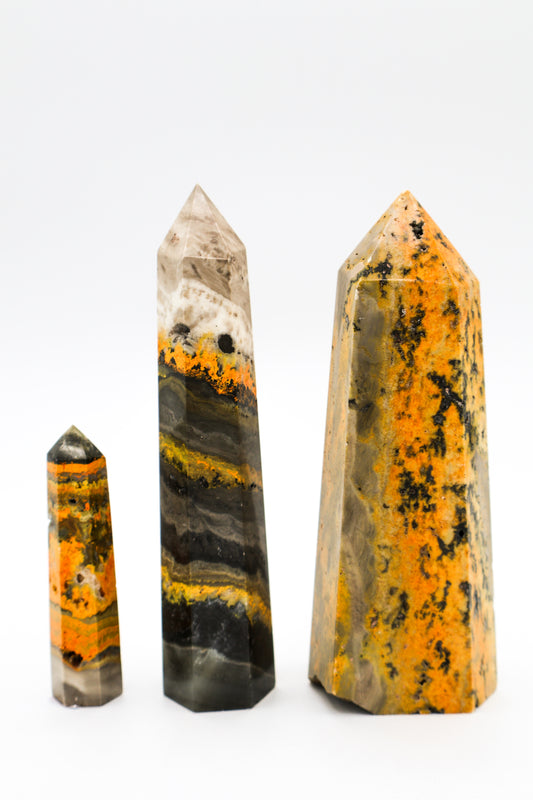 Bumble Bee (Bumblebee) Jasper Crystal Point (Single Terminated)