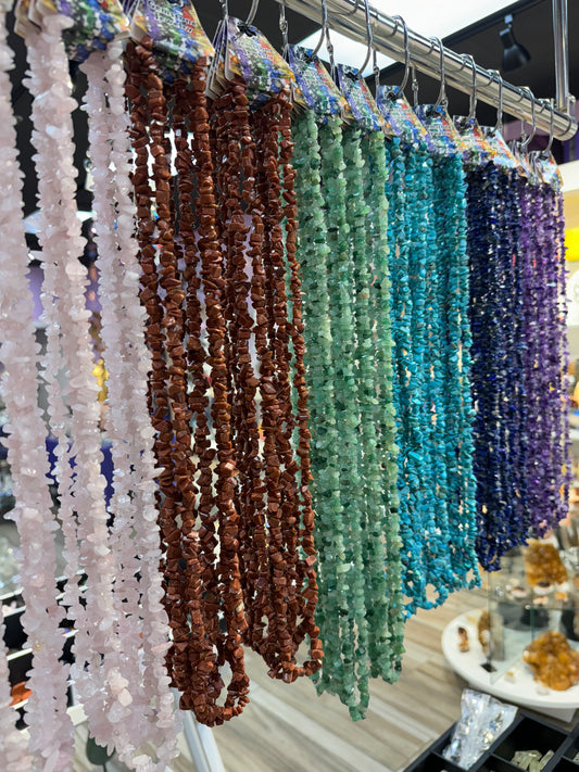 Gemstone Chip Necklaces (30 to 32 Inches Long)