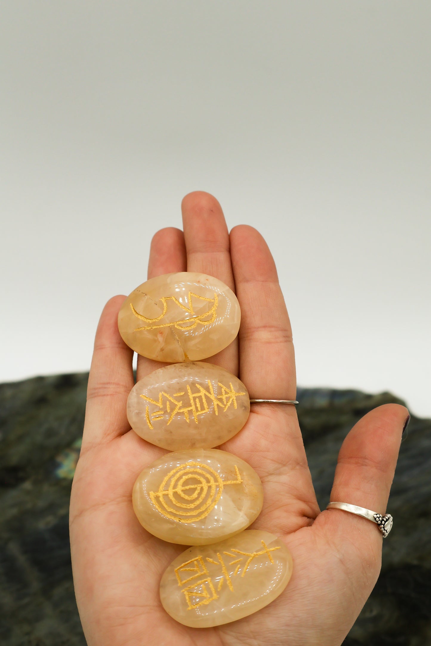 Citrine Reiki Palm Stones Set