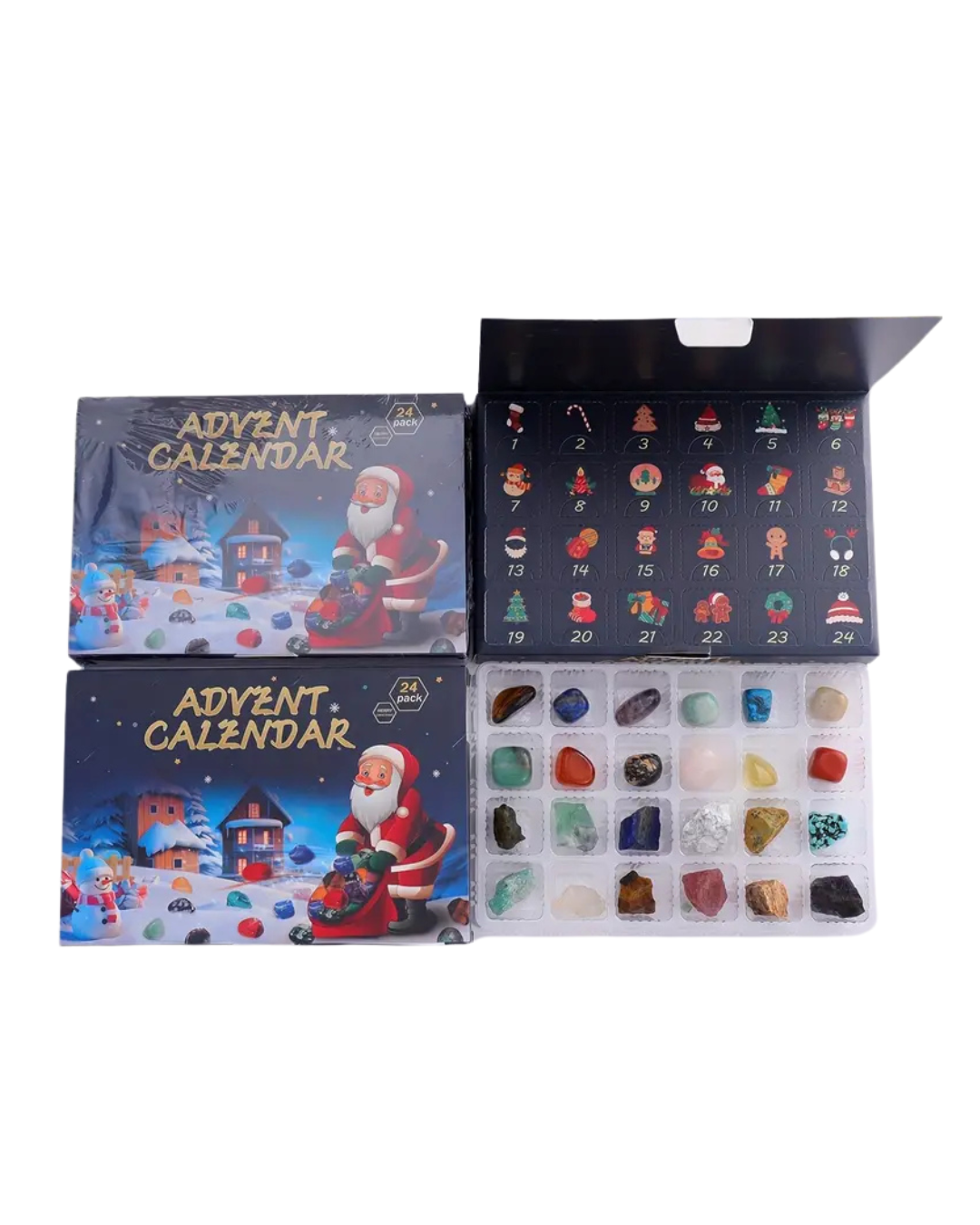 Kristallen Adventkalender 2025 – 12 Stenen + 8 Ruwe Kristallen + Kweekexperiment – Leuk Kerstcadeau Voor Jongens En Meisjes