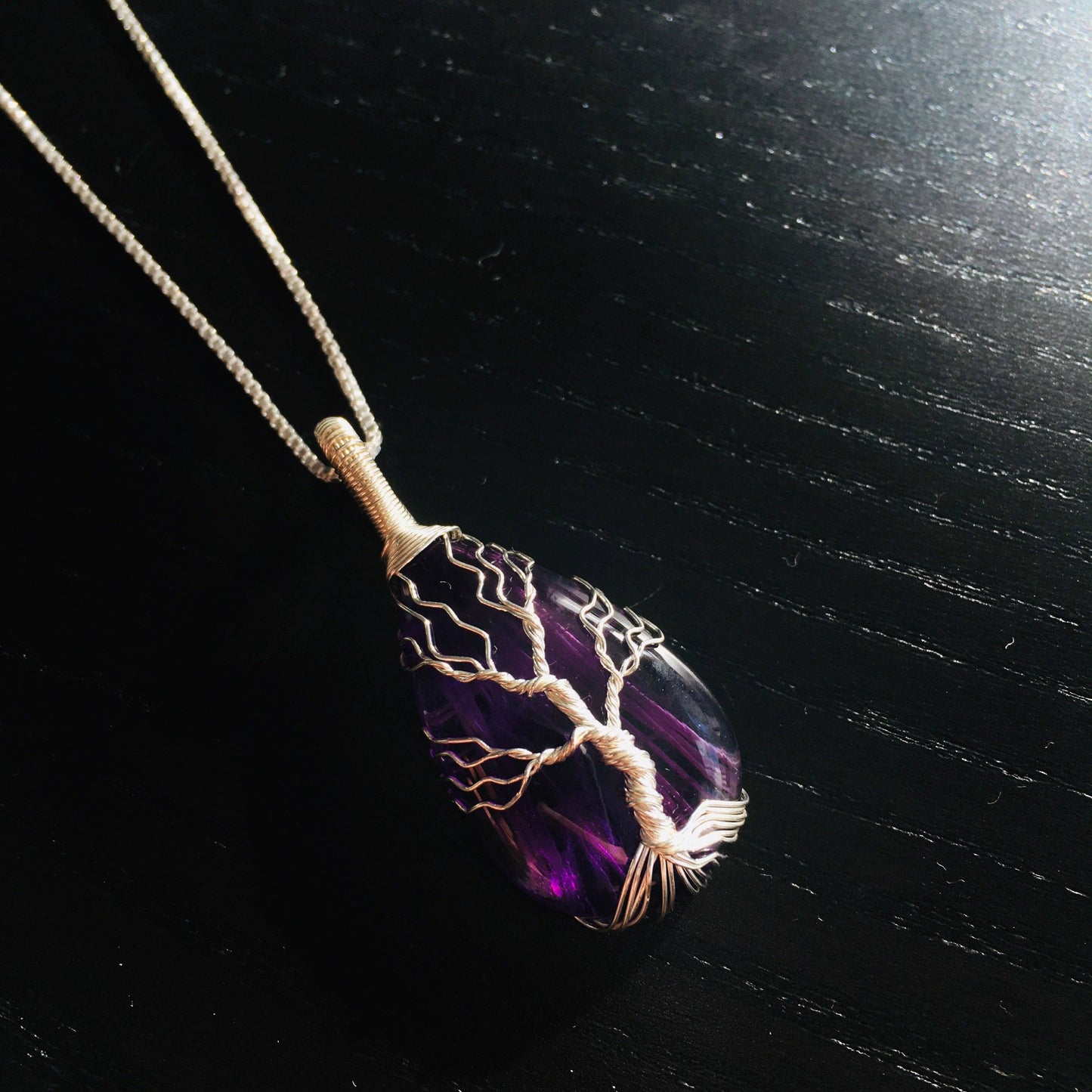 “Calm and Intuition” necklace in Amethyst and 925 silver