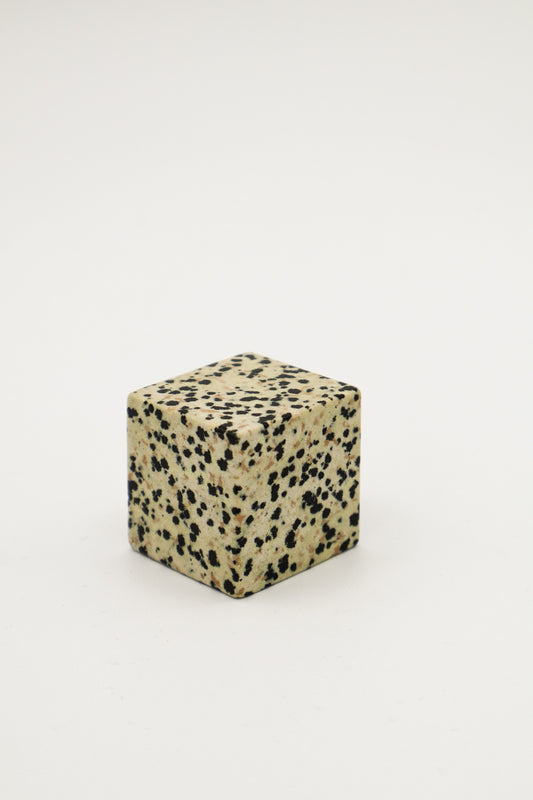 Dalmation Jasper Gemstone Cube Tumbled Pocket Stone