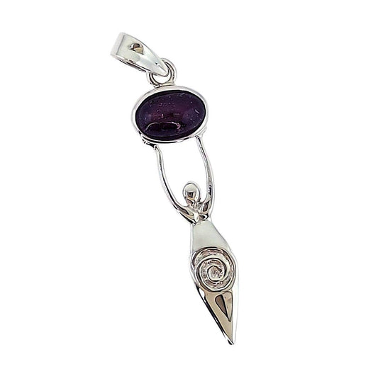 The Spiral Goddess Star Ruby in Sterling Silver Pendant