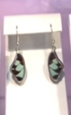 Swordtail Butterfly Wing Earrings | Small Hindwing | Fine Silver