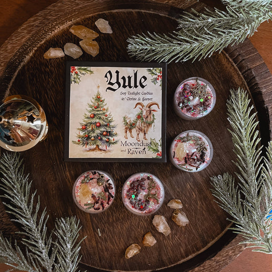 Yule Tealight  Unscented Crystal Candles (Yuletide, Winter Solstice)