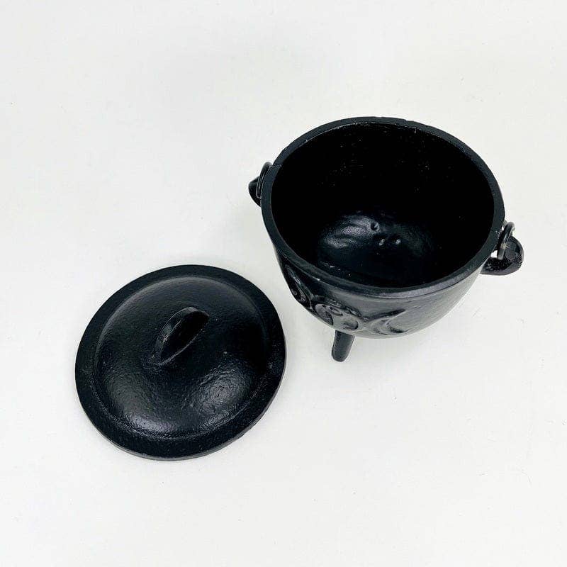 Crystal Cauldron with Triple Moon Accent Halloween Decor