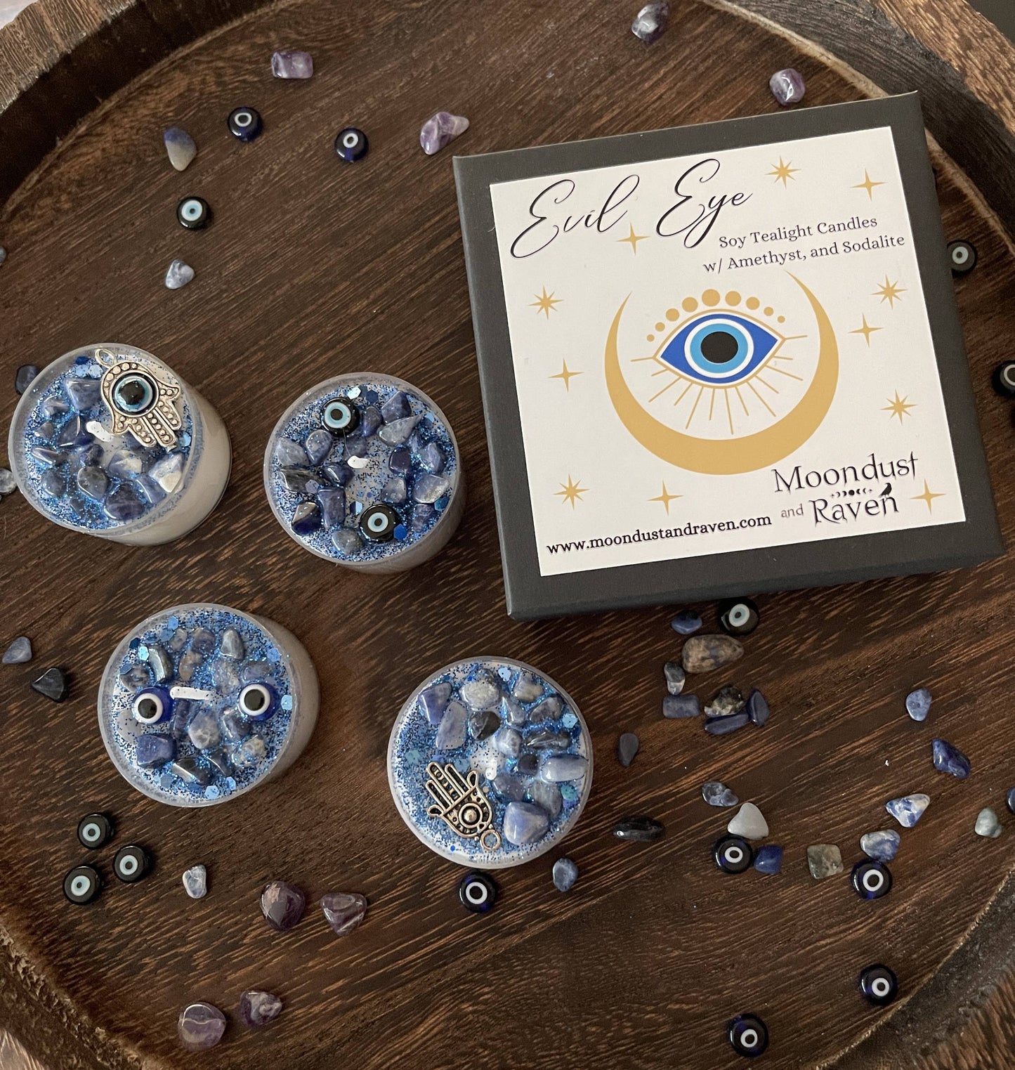 Evil Eye Tealight Crystal Candles