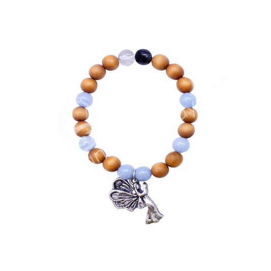 Archangel Sandalphon Wood and Crystals Bracelet