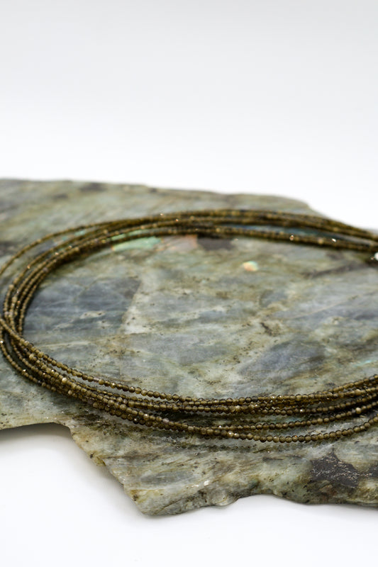 Gold Sheen Obsidian Crystal Necklace (2mm)