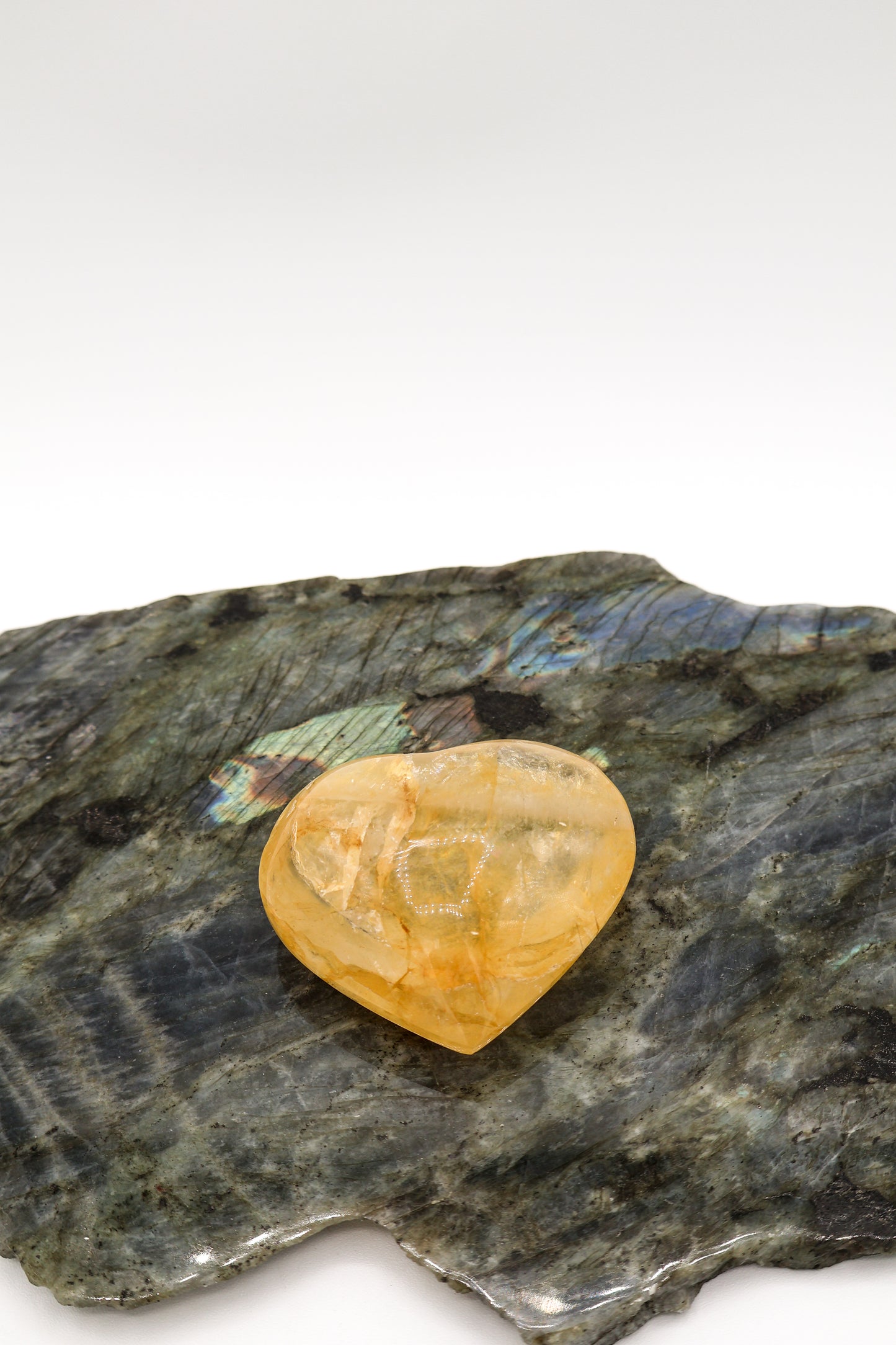 Golden Healer Crystal Heart