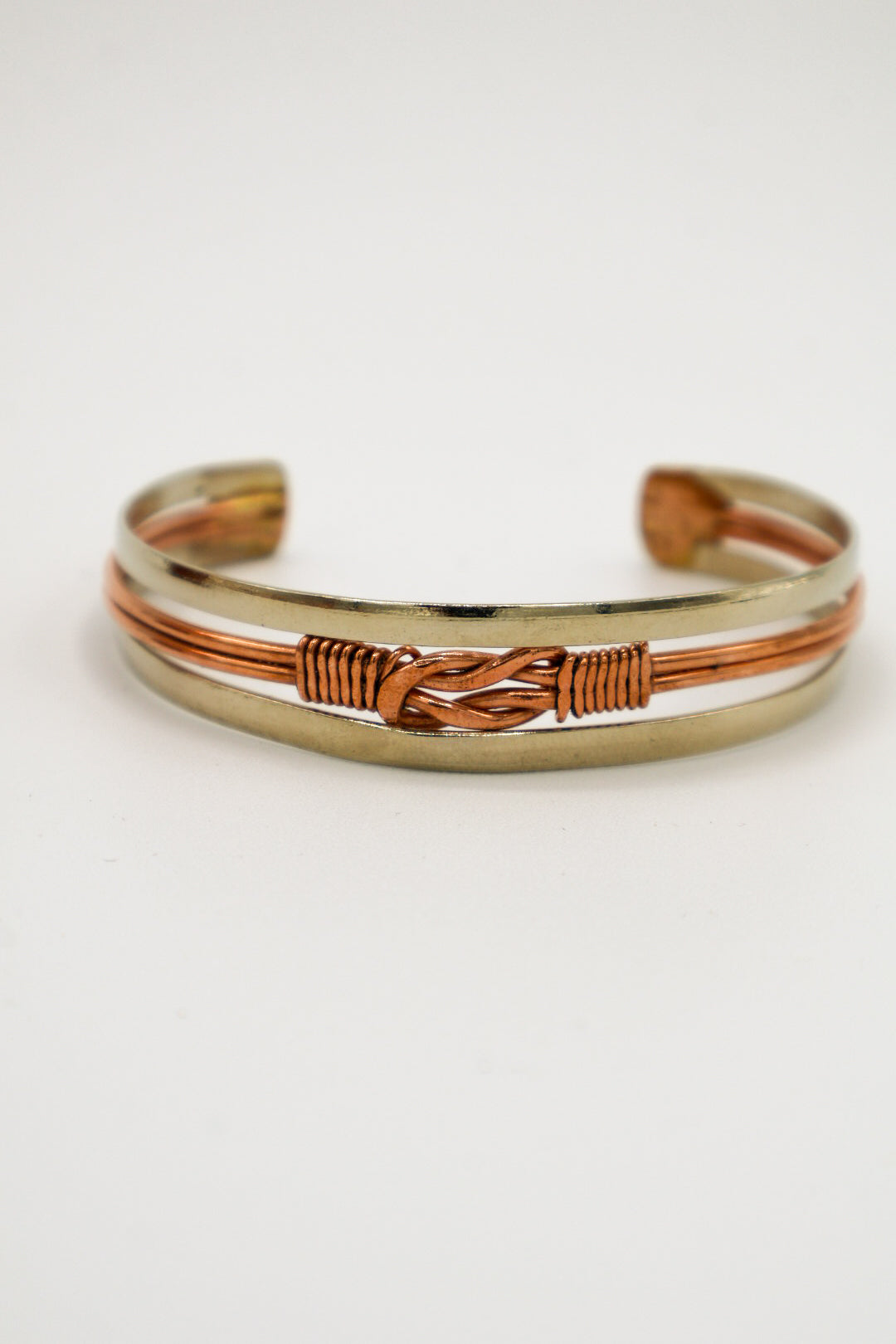 Elegant Multi-Tone Copper Bangle Bracelets