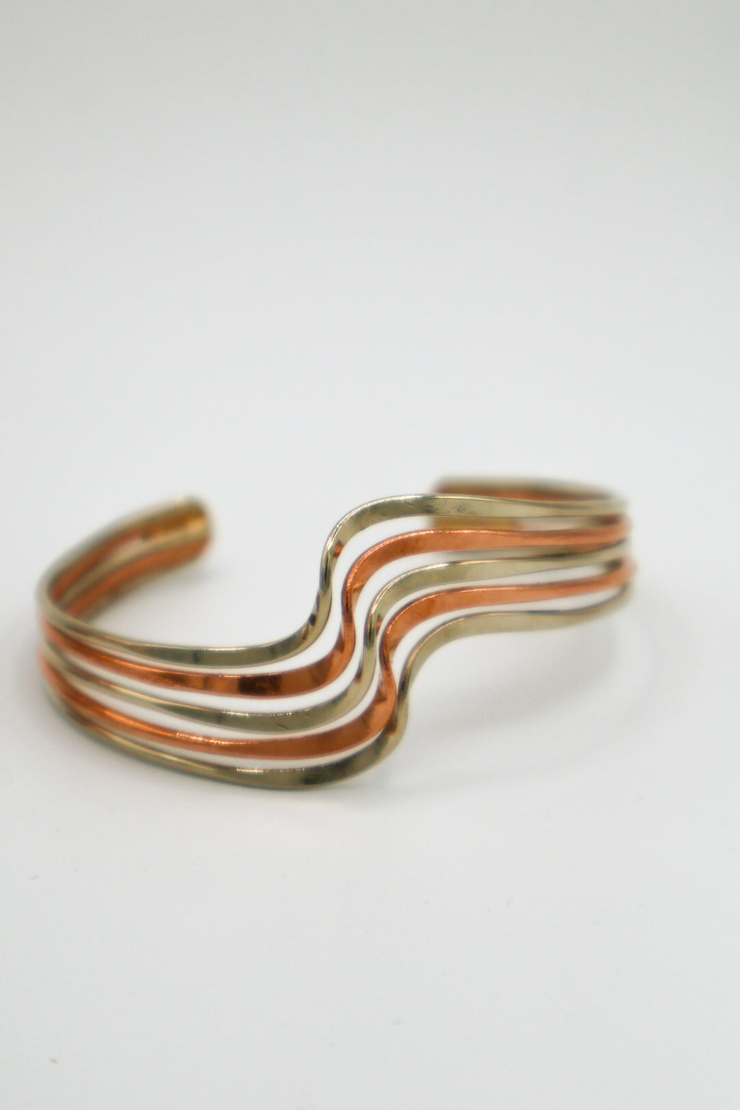 Elegant Multi-Tone Copper Bangle Bracelets