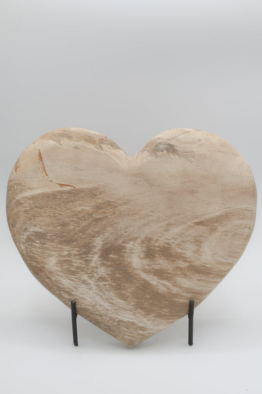 Petrified Wood Heart Decor (XL)