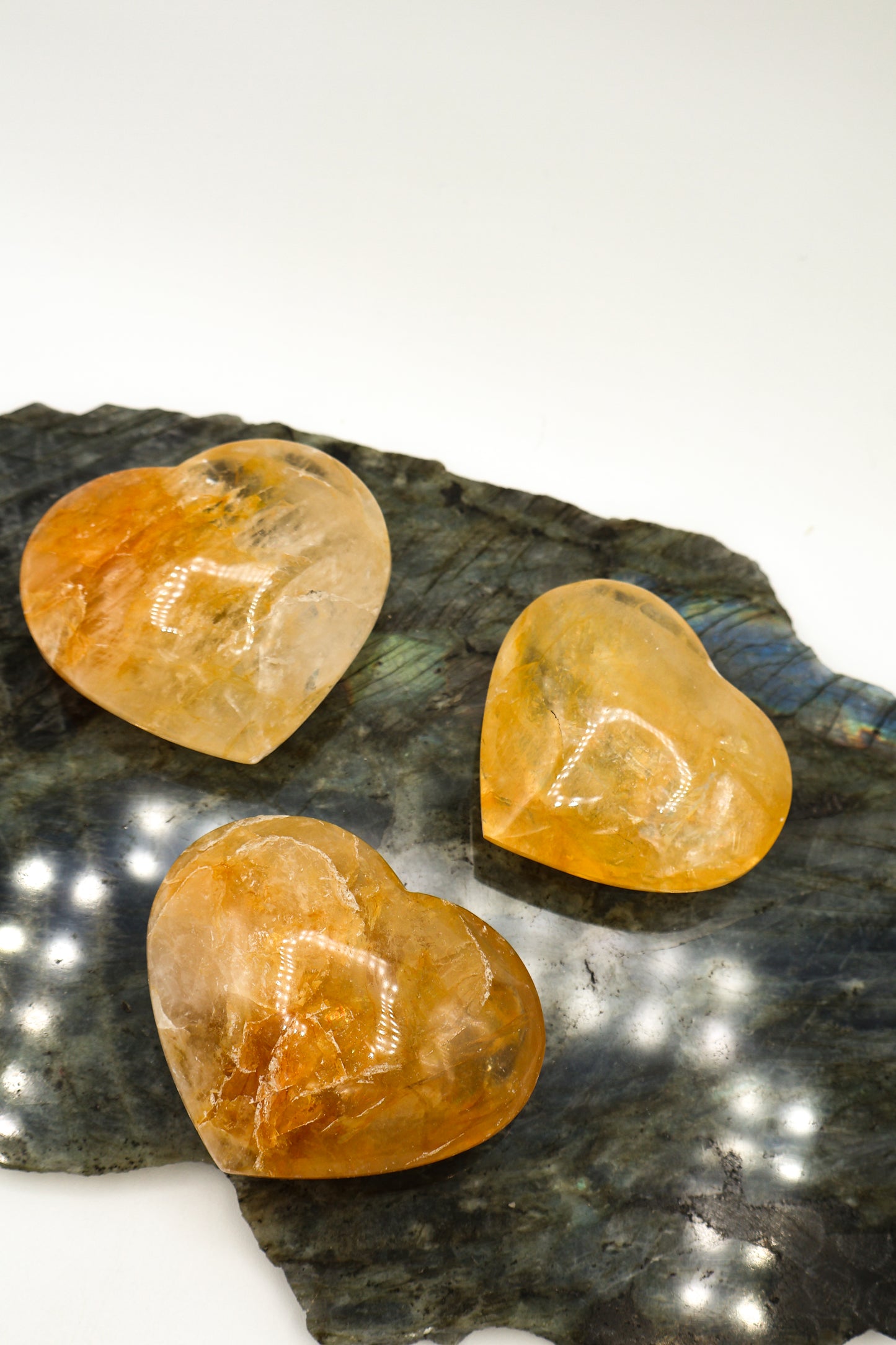 Golden Healer Crystal Heart