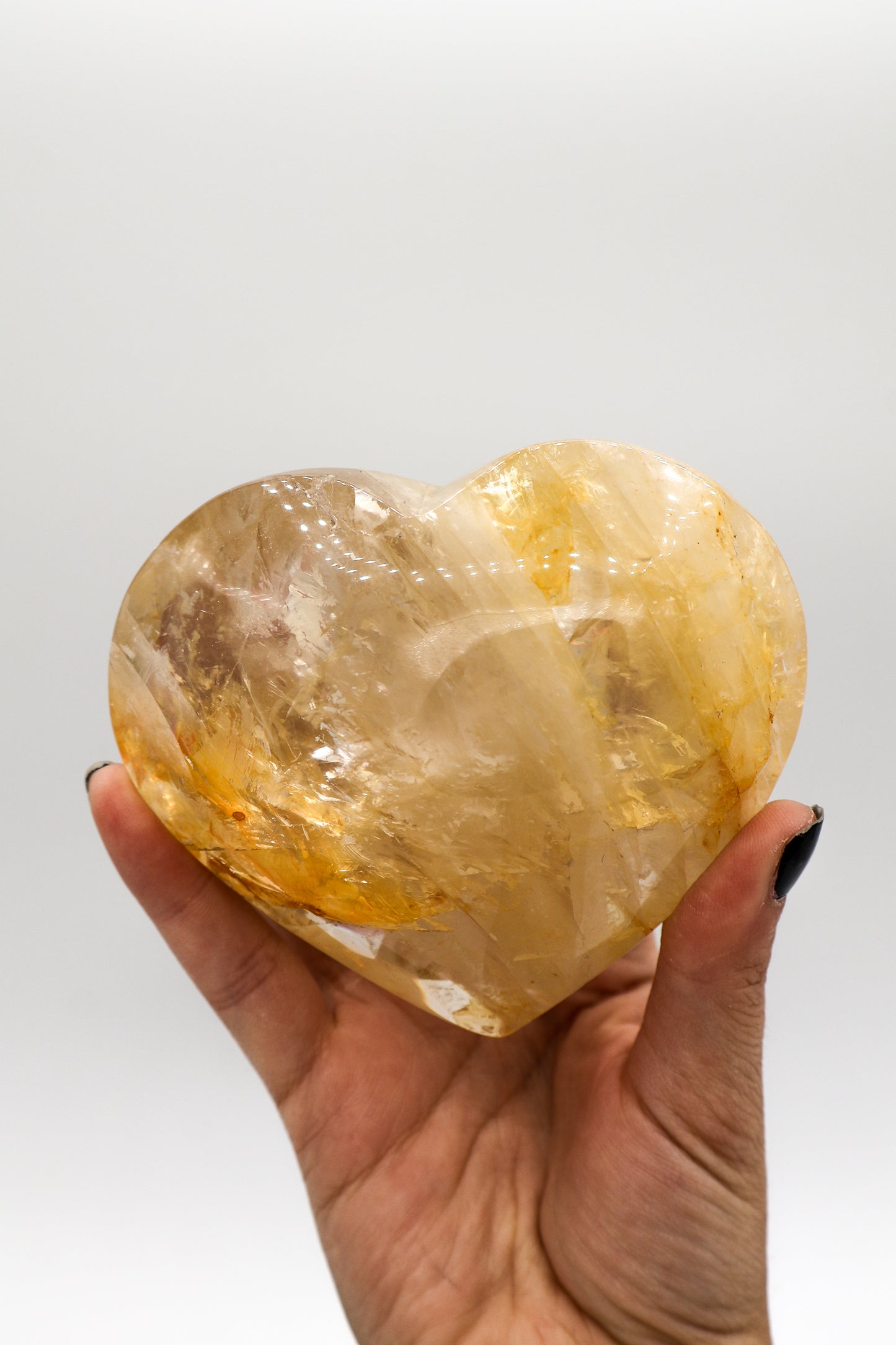 Golden Healer Crystal Heart