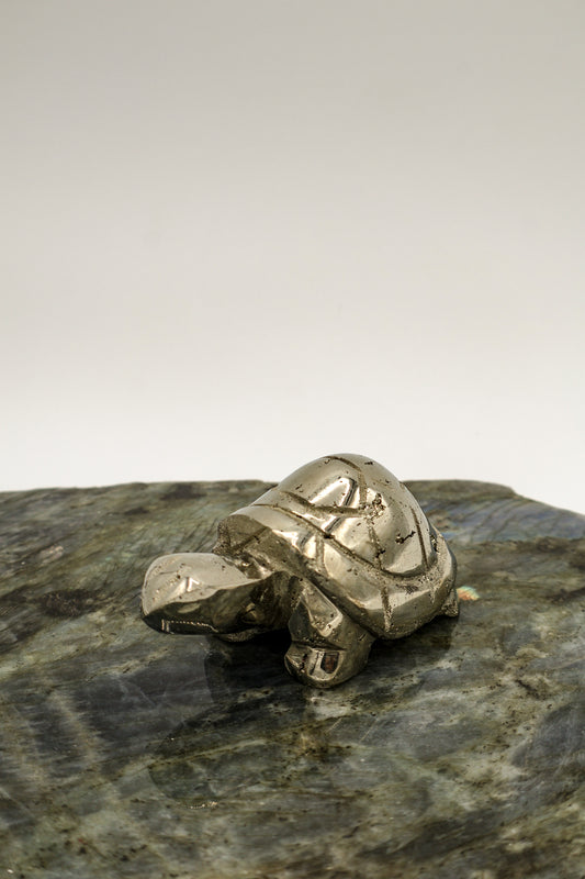 Hand Carved Pyrite Turtles