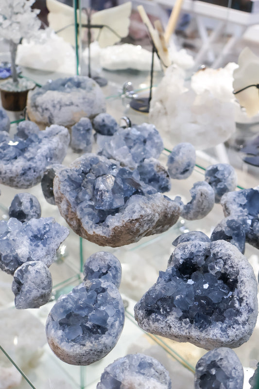 Raw Blue Celestite Geode Cluster