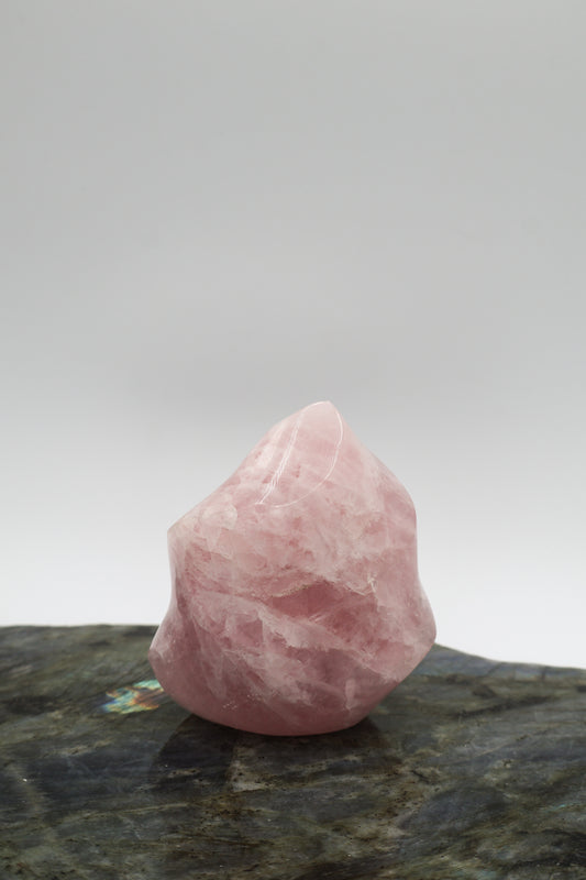 Polished Rose Quartz Freeform Flame