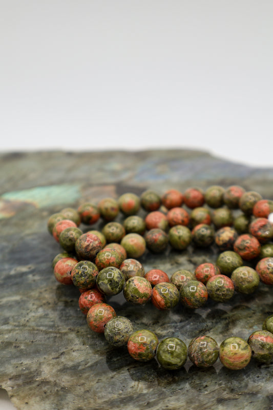 Unakite Goldstone Bracelet (8mm)