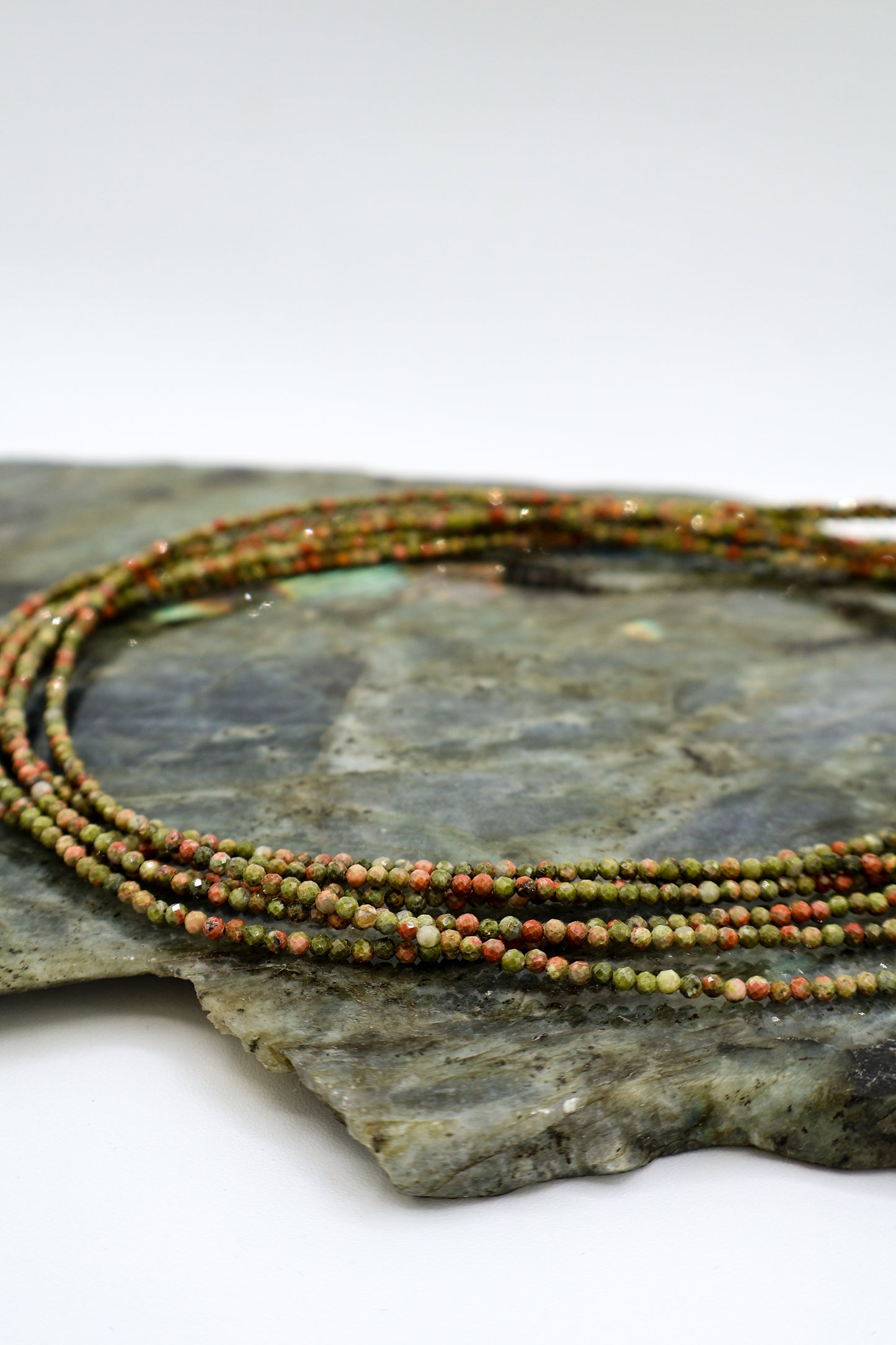 Unakite Crystal Necklace (2mm)